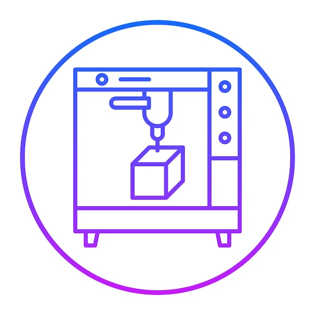 Ilustración vectorial de la impresora 3D