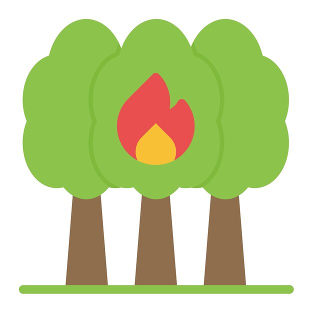 Ilustración vectorial de incendios forestales