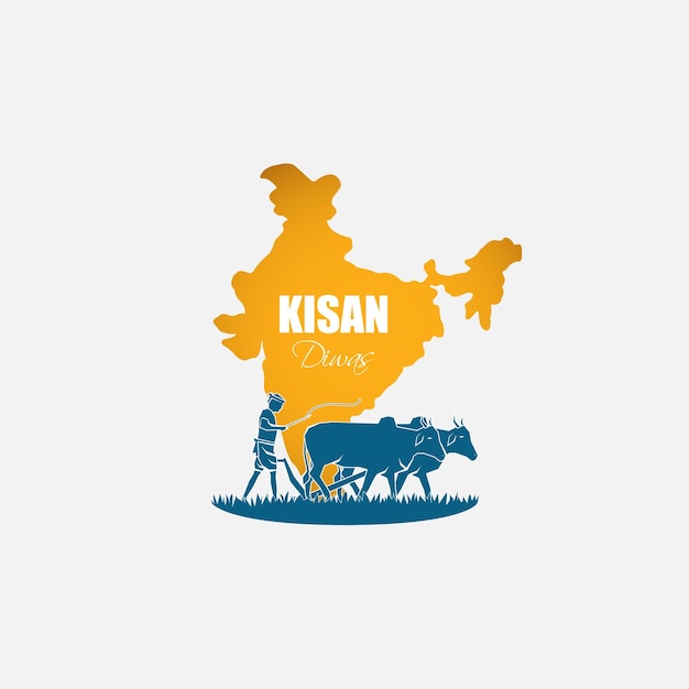 Ilustración vectorial para india kisan diwas significa día del agricultor