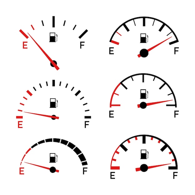Ilustración vectorial del indicador de gasóleo vacío