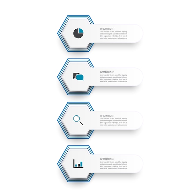 Ilustración vectorial infografía 4 opciones. modelo