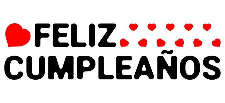 Vector ilustración vectorial inscripción de feliz cumpleaños en español