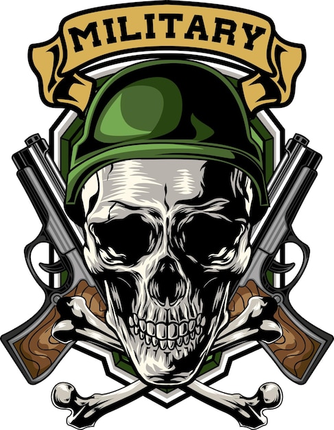 Ilustración vectorial de la insignia del ejército skull