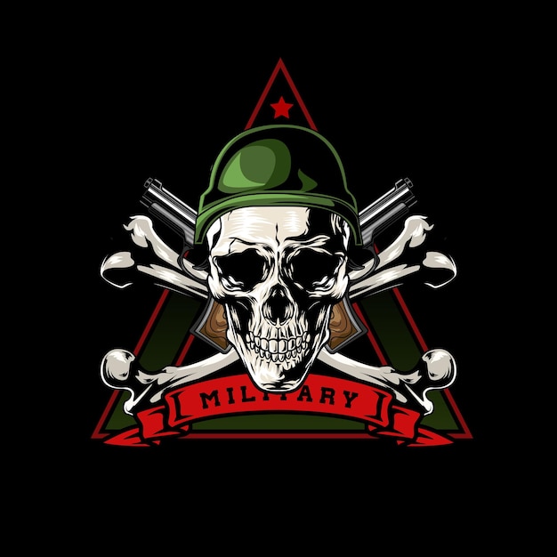 Vector ilustración vectorial de la insignia del ejército skull