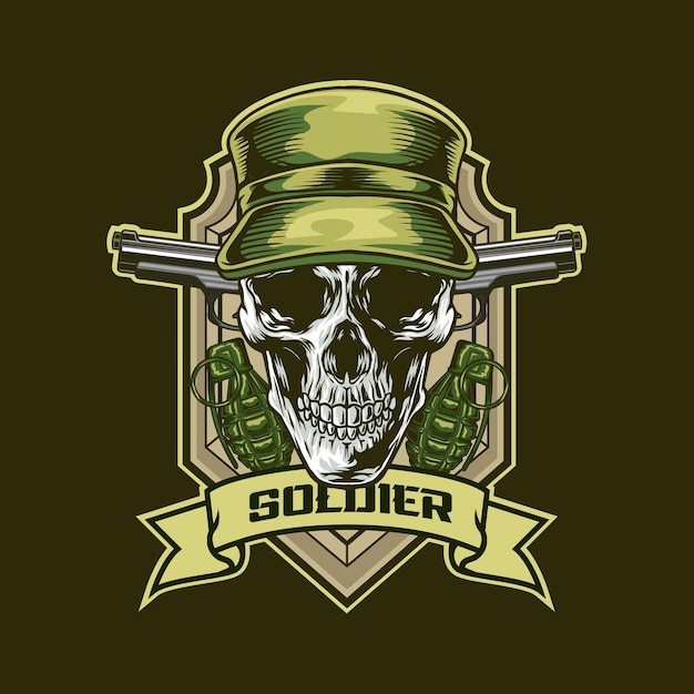 Ilustración vectorial de la insignia del ejército Skull