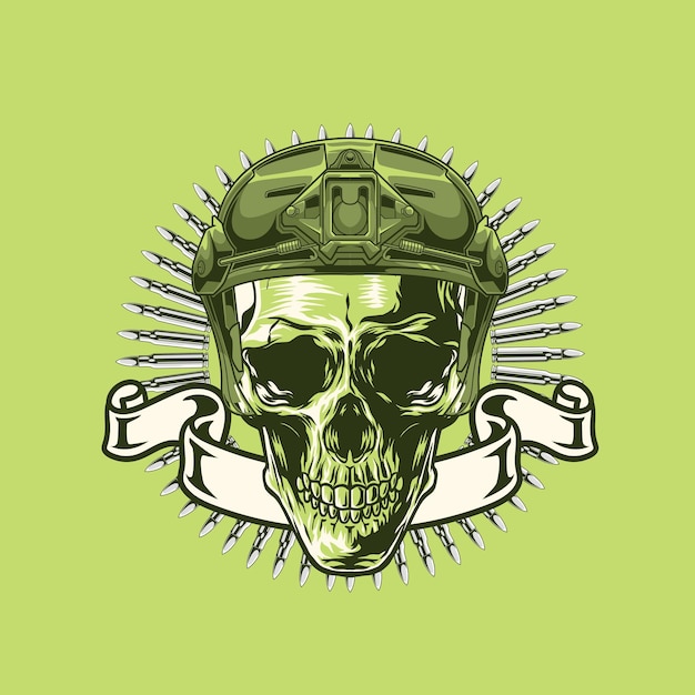 Ilustración vectorial de la insignia del ejército Skull