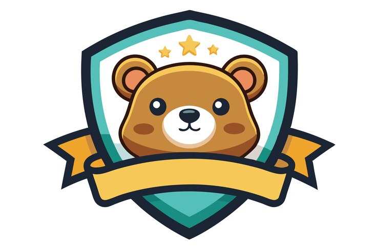 Ilustración vectorial de la insignia del oso