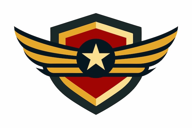 Ilustración vectorial de insignias militares Clipart de dibujos animados y diseño de arte de líneas