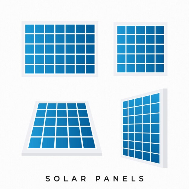 Ilustración vectorial de la instalación de paneles de energía solar