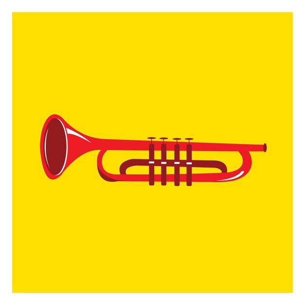 Vector ilustración vectorial del instrumento musical trompeta para música clásica y jazz