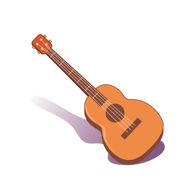 Ilustración vectorial de instrumentos musicales de guitarra acústica