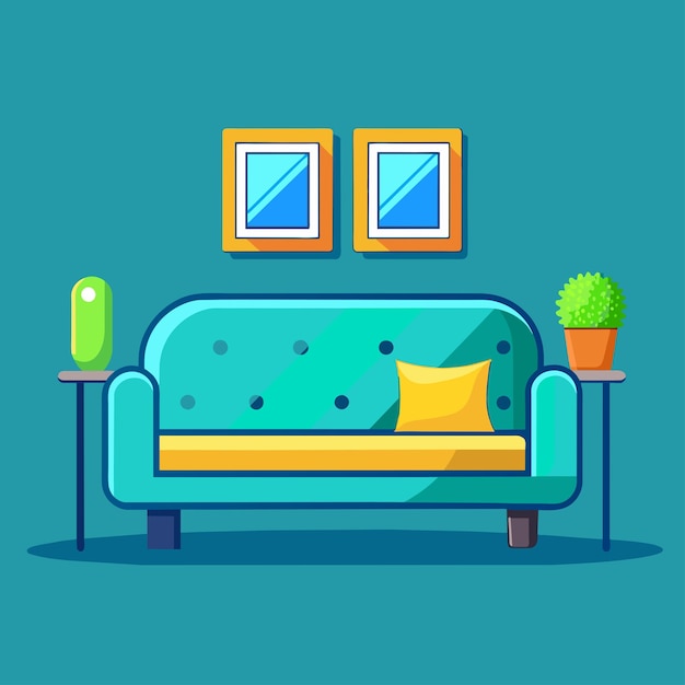 Ilustración vectorial del interior del sofá