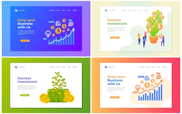 Ilustración vectorial de la inversión, las finanzas y el crecimiento empresarial. Conceptos modernos de la ilustración del vector para el sitio web y el desarrollo del sitio web móvil.