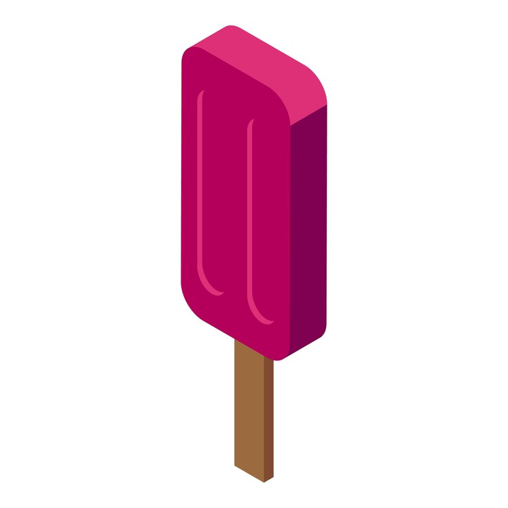 Vector ilustración vectorial isométrica colorida de un delicioso helado con sabor a fruta