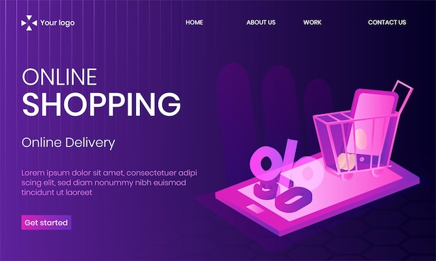 Ilustración vectorial isométrica de compras en línea o comercio electrónico