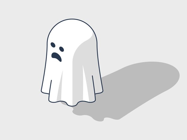 Ilustración vectorial isométrica fantasma con sombra