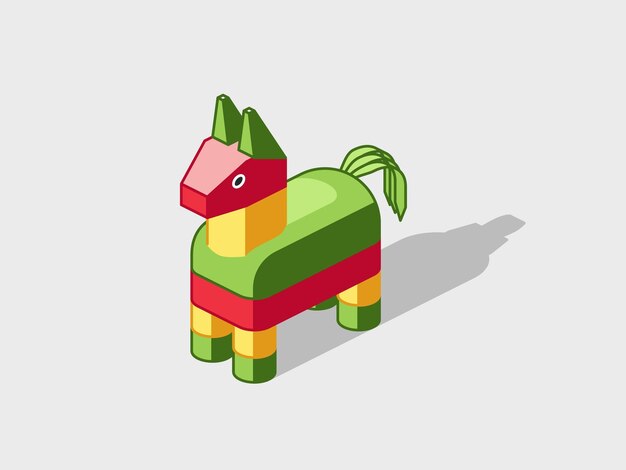 Ilustración vectorial isométrica de Pinata con sombra