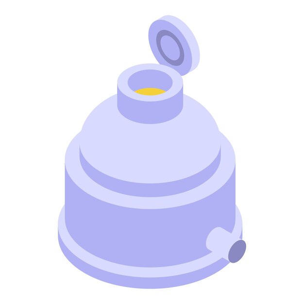 Ilustración vectorial isométrica de un tintero púrpura