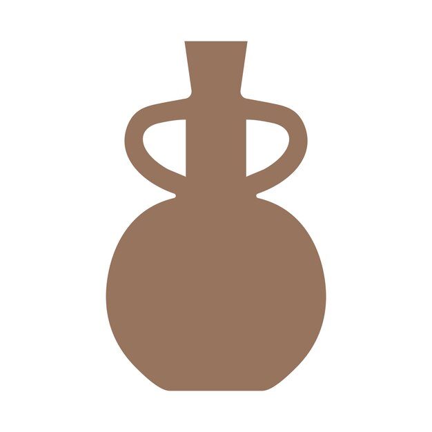 Ilustración vectorial de jarrón de cerámica moderno Elemento único en estilo boho de moda aislado sobre fondo blanco