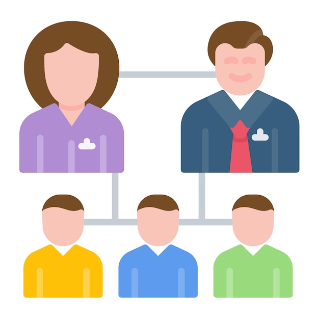 Ilustración vectorial de la jerarquía de los empleados