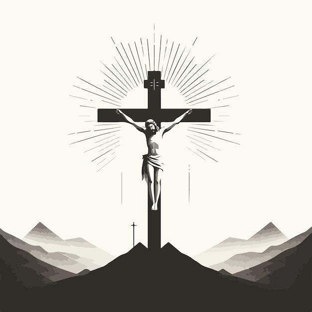Vector ilustración vectorial de jesucristo dios religioso cristiano