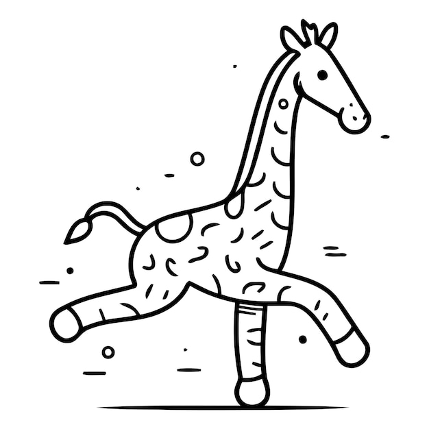 Ilustración vectorial de jirafa de dibujos animados aislada sobre un fondo blanco