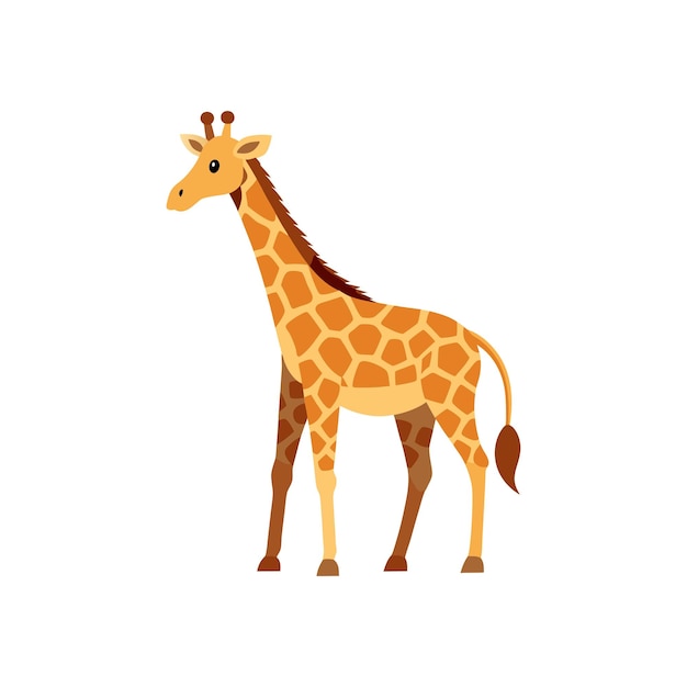 Ilustración vectorial de jirafa en fondo blanco