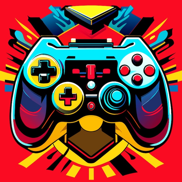 Vector ilustración vectorial del joystick de la cabeza de la consola