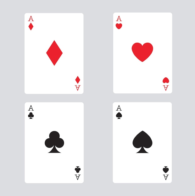 Ilustración vectorial de un juego de cartas de póquer.