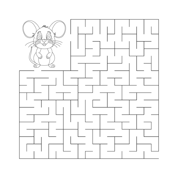 Ilustración vectorial de un juego de laberinto educativo para niños en edad preescolar