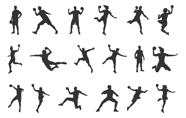 Vector ilustración vectorial de jugadores de balonmano