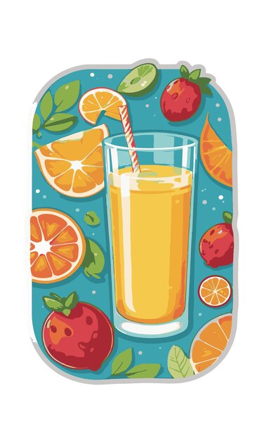 Vector ilustración vectorial del jugo dentro del vidrio