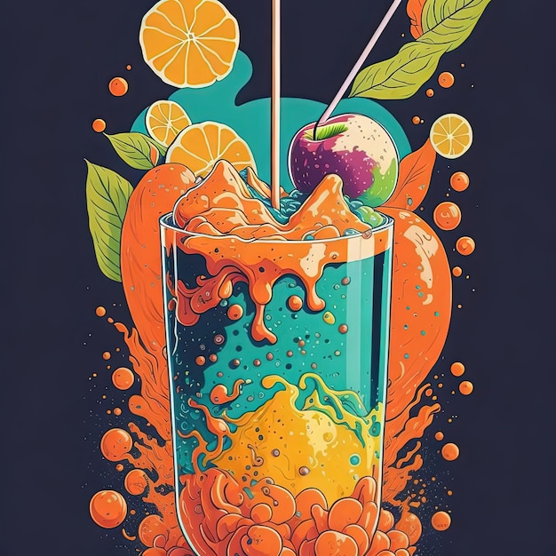 Vector ilustración vectorial jugo frutas