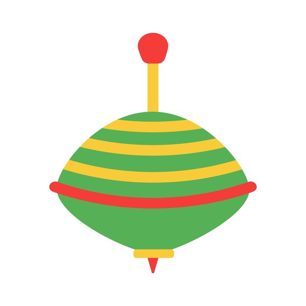 Ilustración vectorial de juguete giratorio verde para niños del icono de juguete para niños