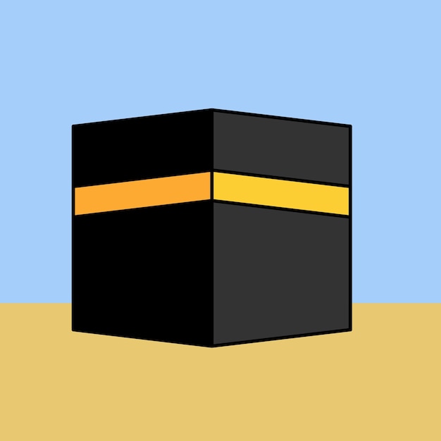 Ilustración vectorial de kaaba hajj eid aladha y personas que están en hajj