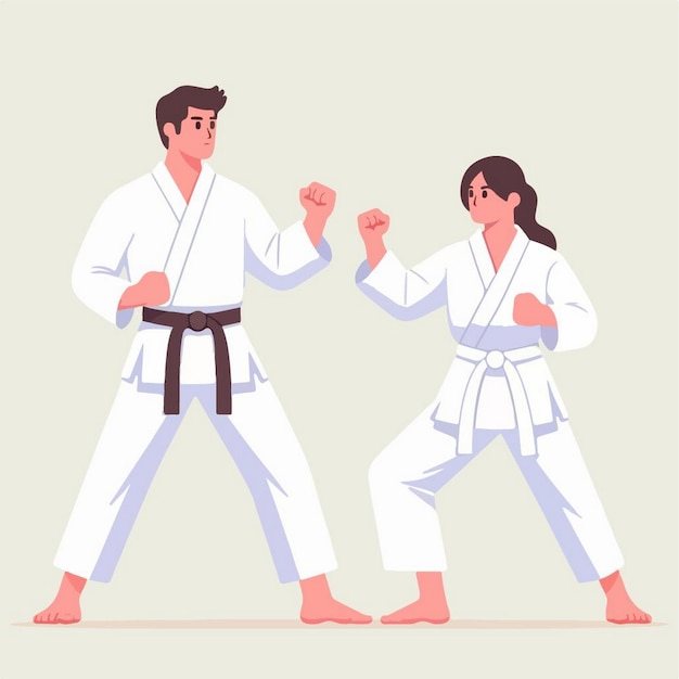 Vector ilustración vectorial de karate