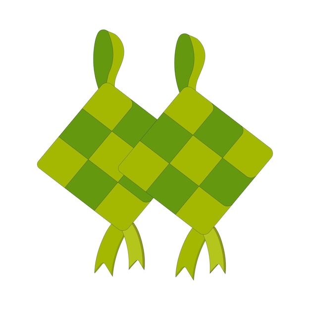 Ilustración vectorial de ketupat una tradición de Eid en Indonesia Colgado ketupat icono de clip art vectorial