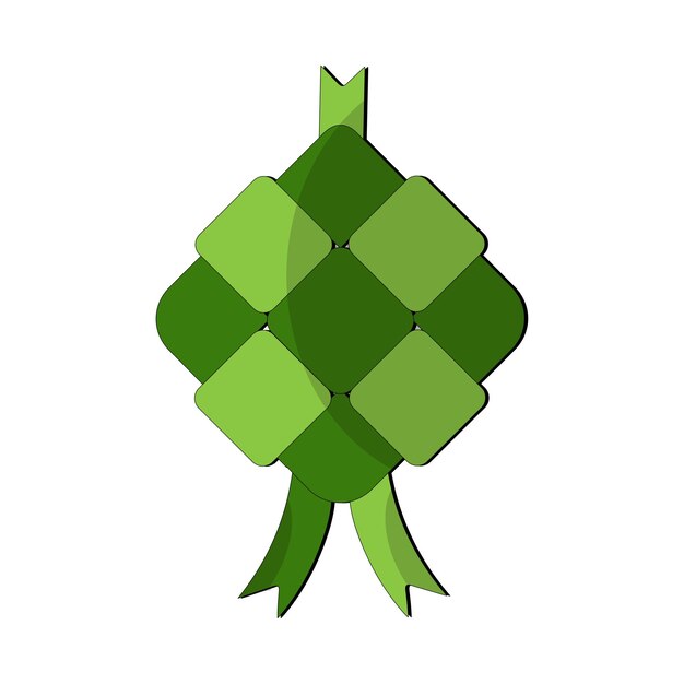 Vector ilustración vectorial de ketupat una tradición de eid en indonesia colgado ketupat icono de clip art vectorial