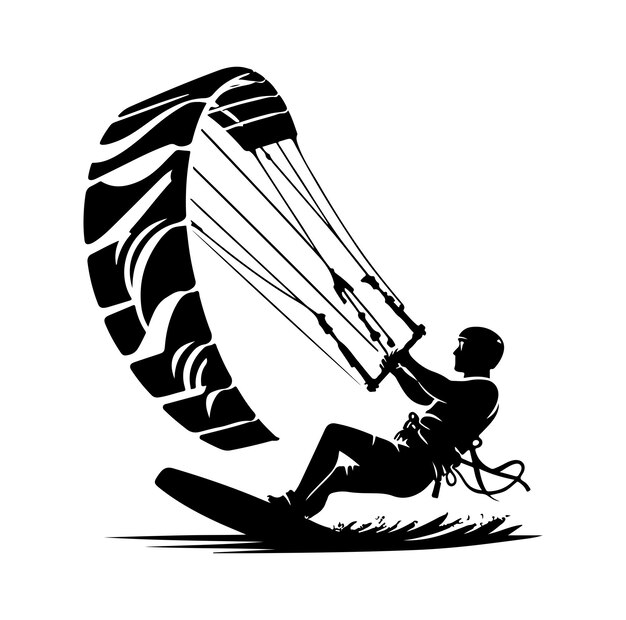 Vector ilustración vectorial de kitesurf