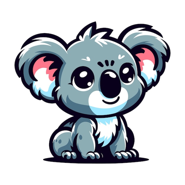 Ilustración vectorial del koala ártico de dibujos animados