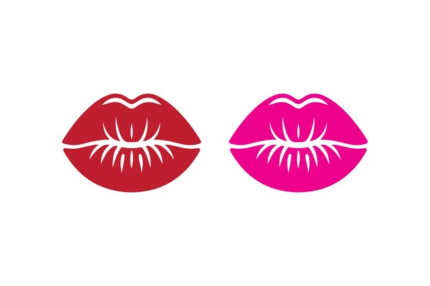Ilustración vectorial de los labios sobre un fondo blanco