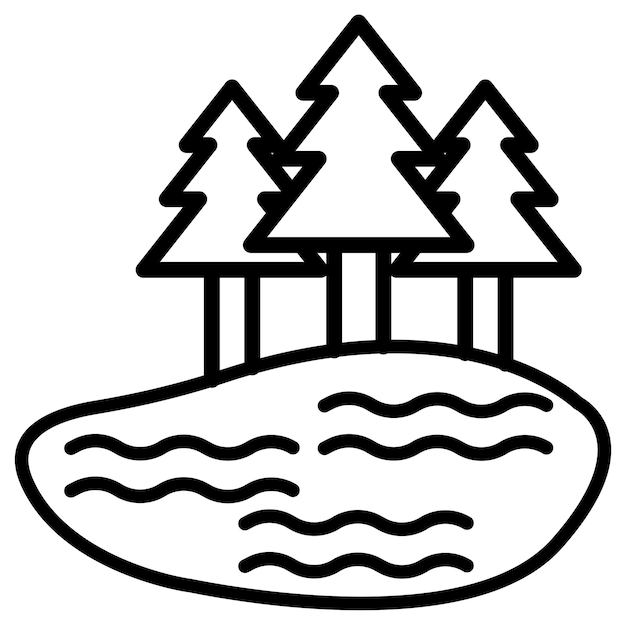 Ilustración vectorial del lago