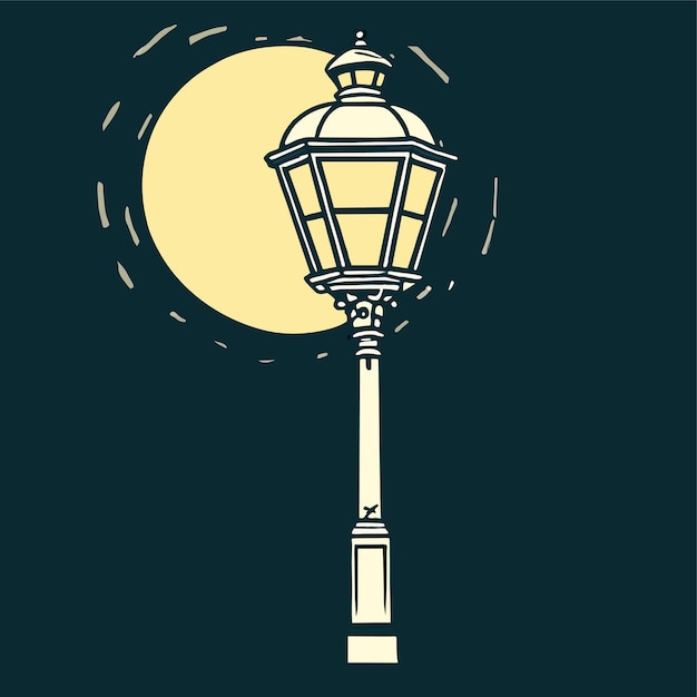 Vector ilustración vectorial de la lámpara de calle
