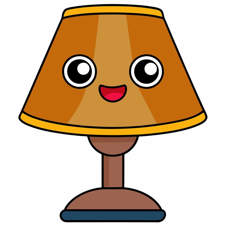 Vector ilustración vectorial de la lámpara de mesa con fondo blanco