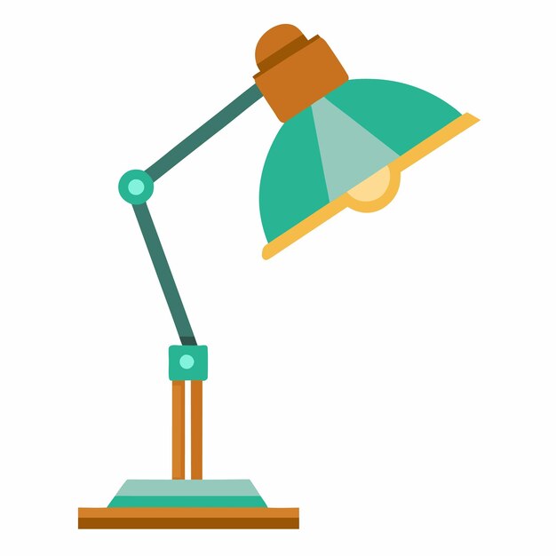Ilustración vectorial de la lámpara de mesa con fondo blanco