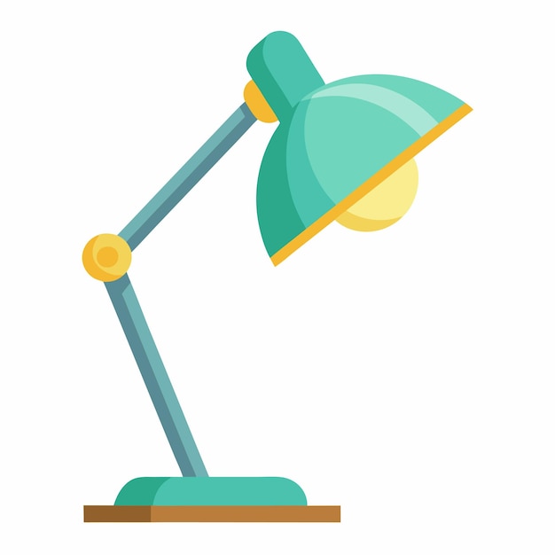 Ilustración vectorial de la lámpara de mesa con fondo blanco
