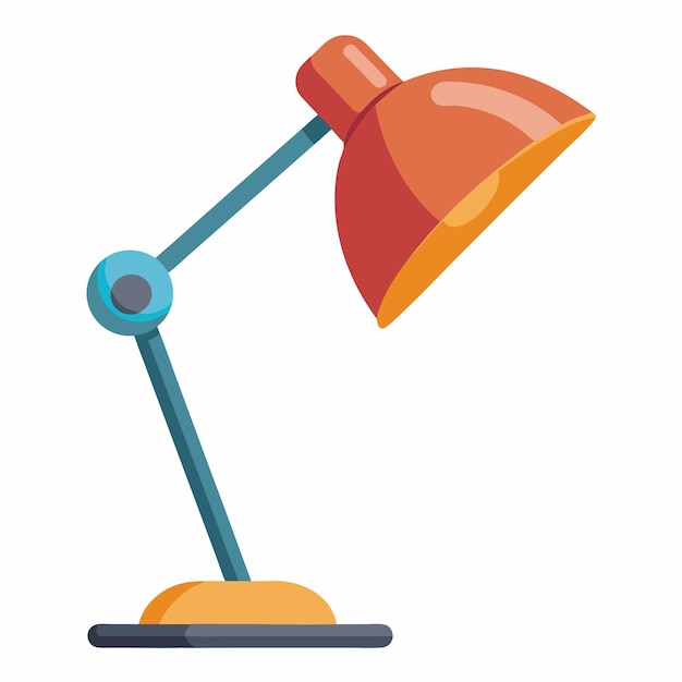 Ilustración vectorial de la lámpara de mesa con fondo blanco
