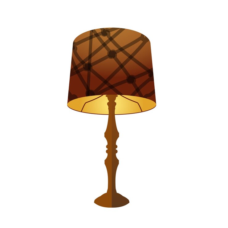 Vector ilustración vectorial de la lámpara de mesa de la sala