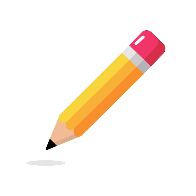 Ilustración vectorial de lápiz aislada sobre un fondo blanco