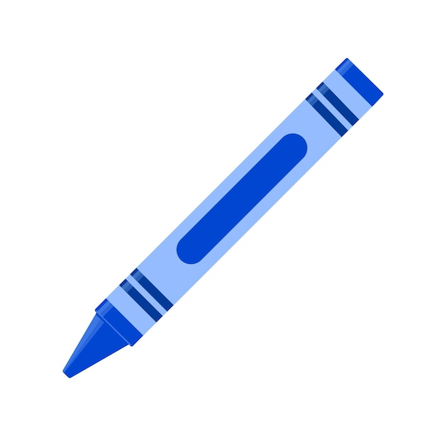 Ilustración vectorial de lápiz azul aislada sobre un fondo blanco